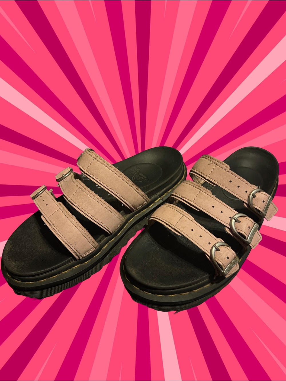 *Well Loved* Dr. Martens pink strappy sandals